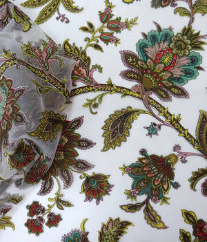 Органза, терракотовые цветы