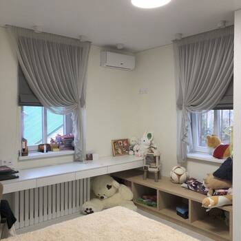 Парные римские шторы серого цвета